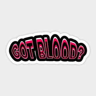 GOT BLOOD? Neon cute Vampire bat face shirt RED 2 Sticker